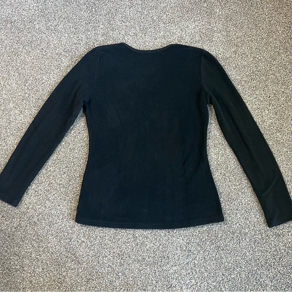 Cuddl Duds Fleecewear with Stretch Long Sleeve Black Shirt, Size Medium - Picture 5 of 5